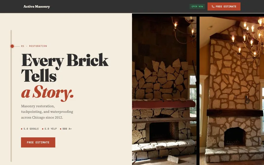 Masonry website we built