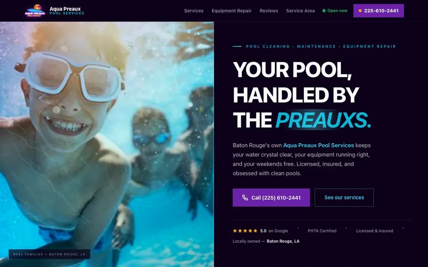 Pool service website we built