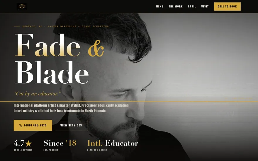 Barbershop website we built