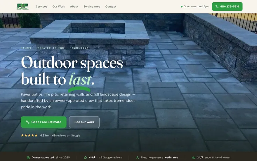 Landscaping website we built